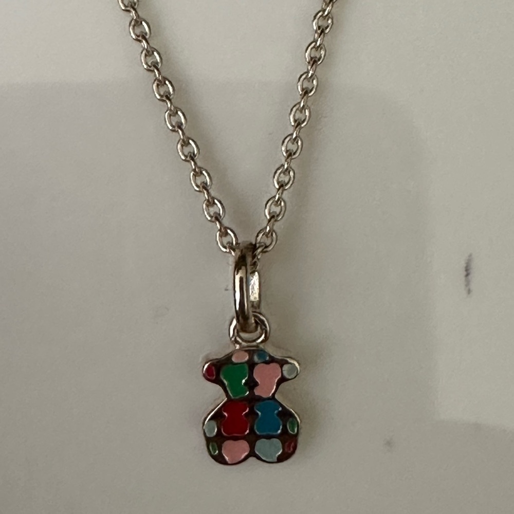 NWOT TOUS Tartan Pendant Necklace and Tartan Earrings Set - Picture 6 of 14